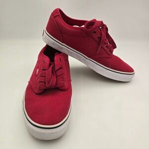 Vans Red Canvas Sneakers Men's Size 9.5 Model Skate Streetwear Old School Cool